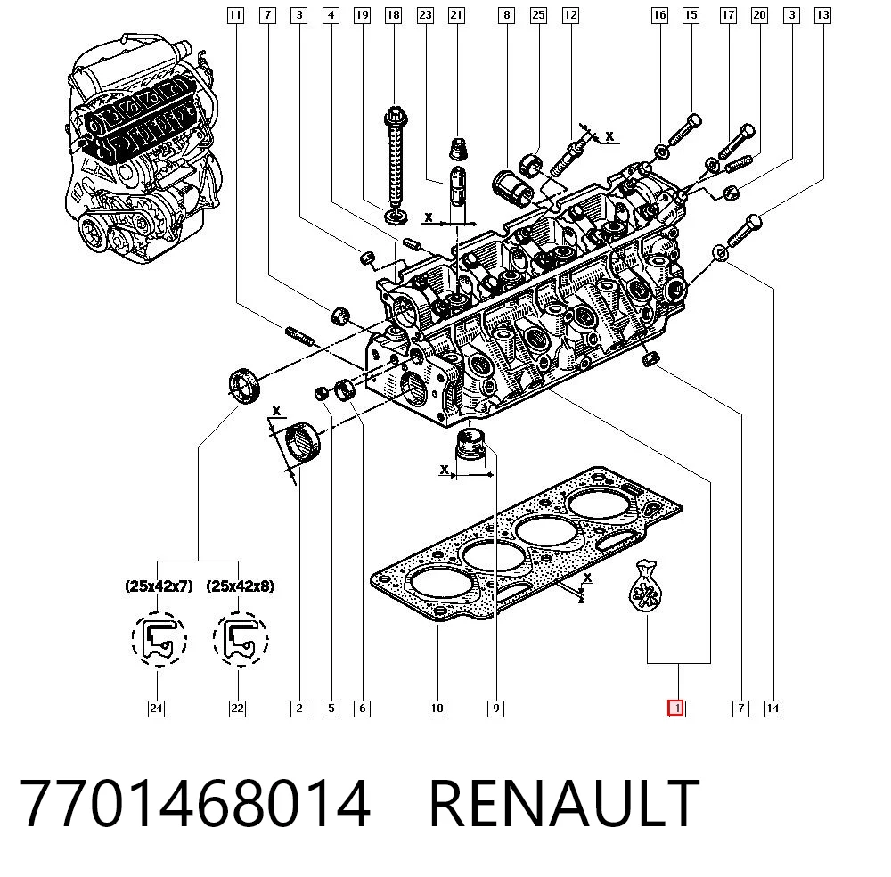 Renault 19 I Silindir kapağı Türkiye fiyatı