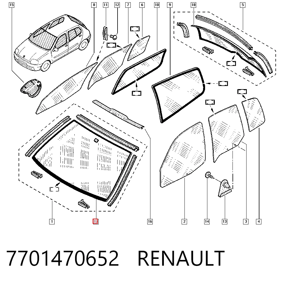 Renault Clio II (1998 - 2010) Ön cam satın al