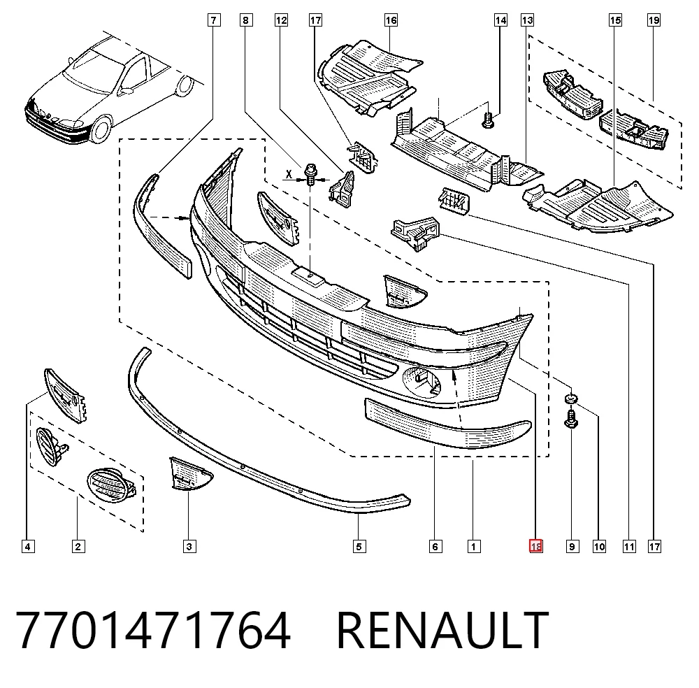 Renault Megane I (1996 - 2003) Ön tampon satın al