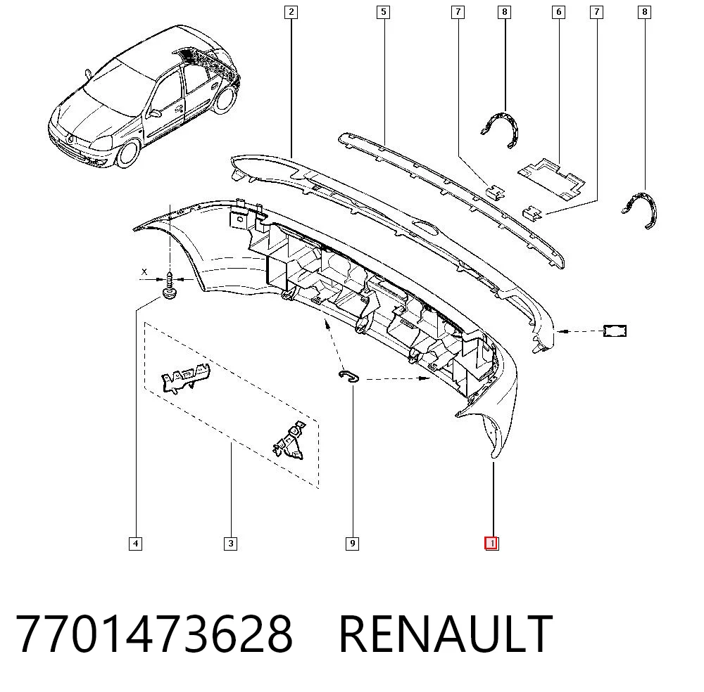 Renault Clio II Arka tampon