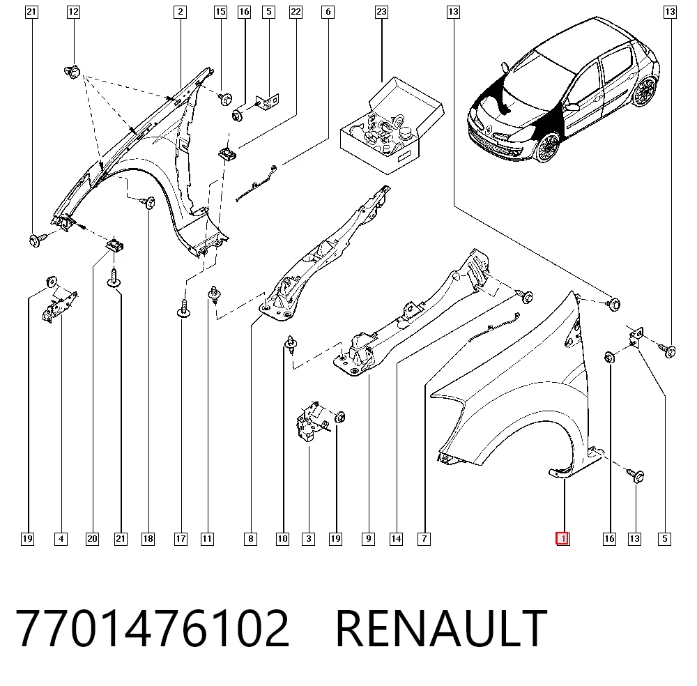 Renault Clio III Sol ön çamurluk