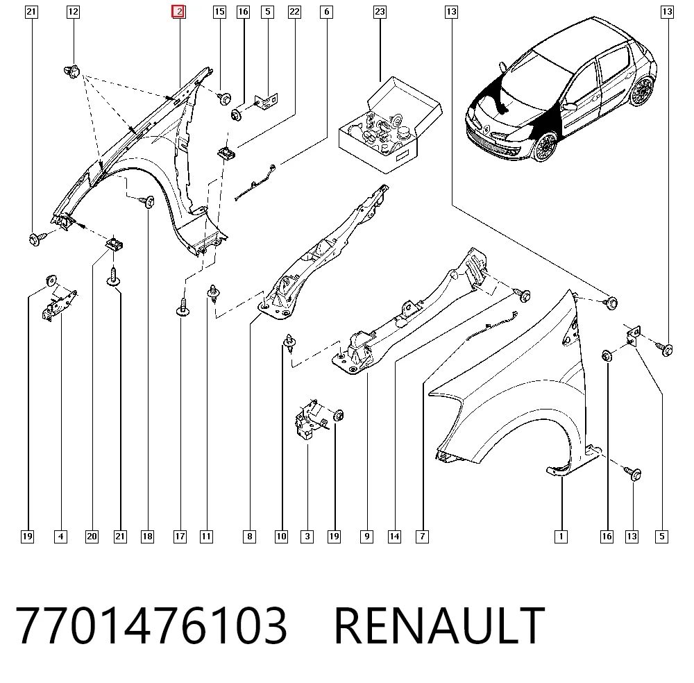 Renault Clio III Sağ ön çamurluk