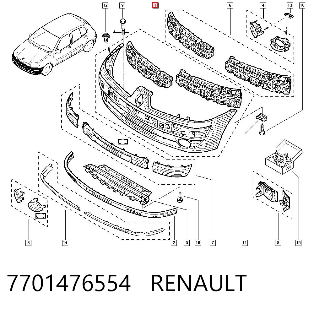 Clio II hatchback (BB, CB) (1998 - 2010) Araba tampon