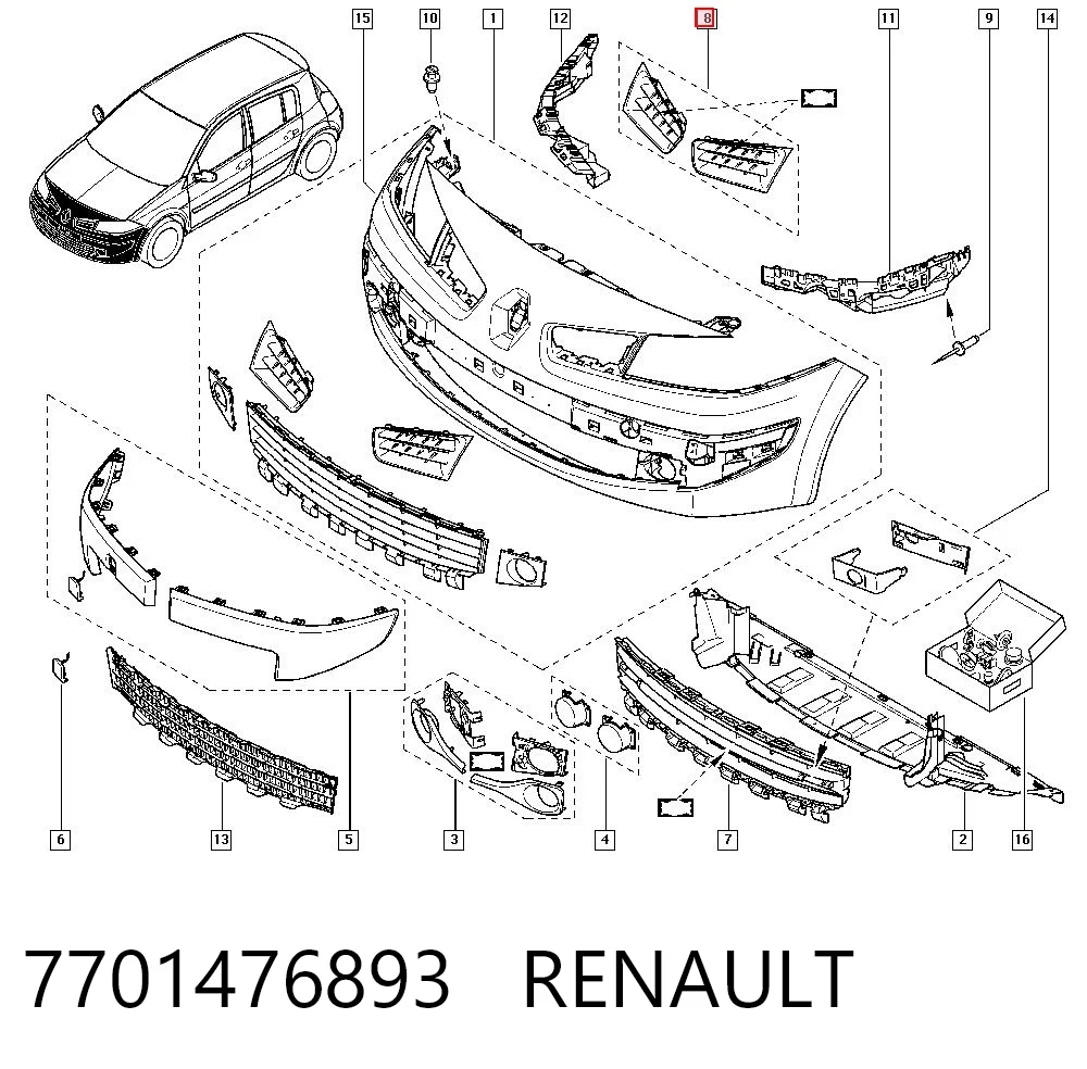 Renault Megane II ön tampon ızgarası