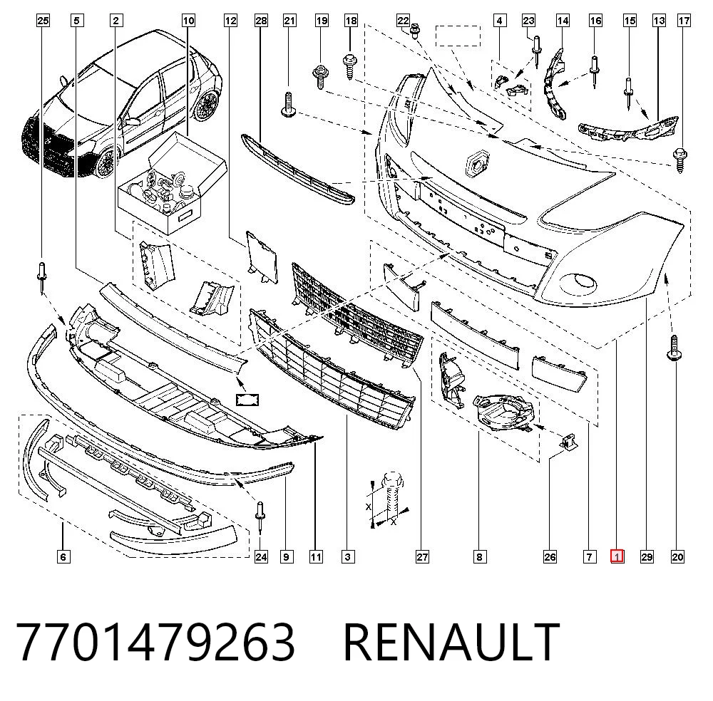 Renault Clio III (2005 - 2014) Ön tampon fiyatı
