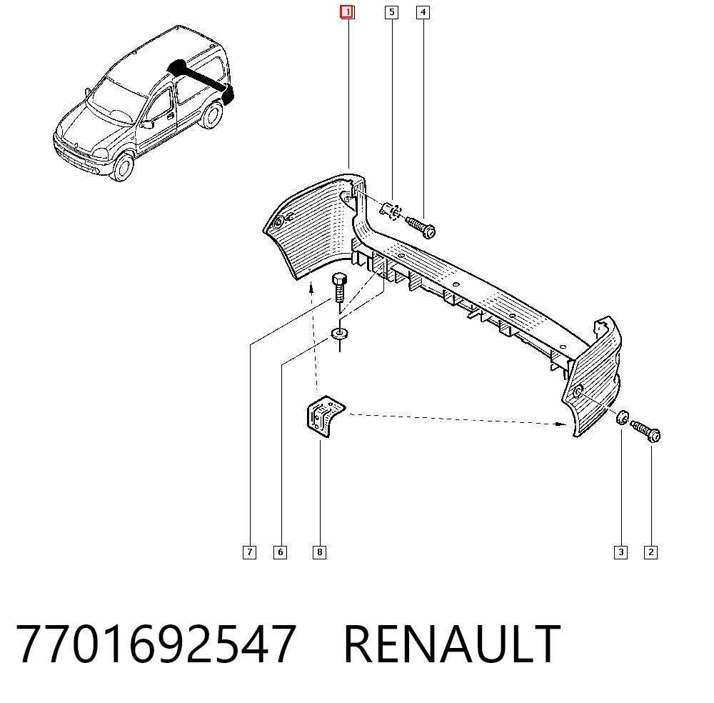 Renault Kangoo I Arka tampon fiyatları