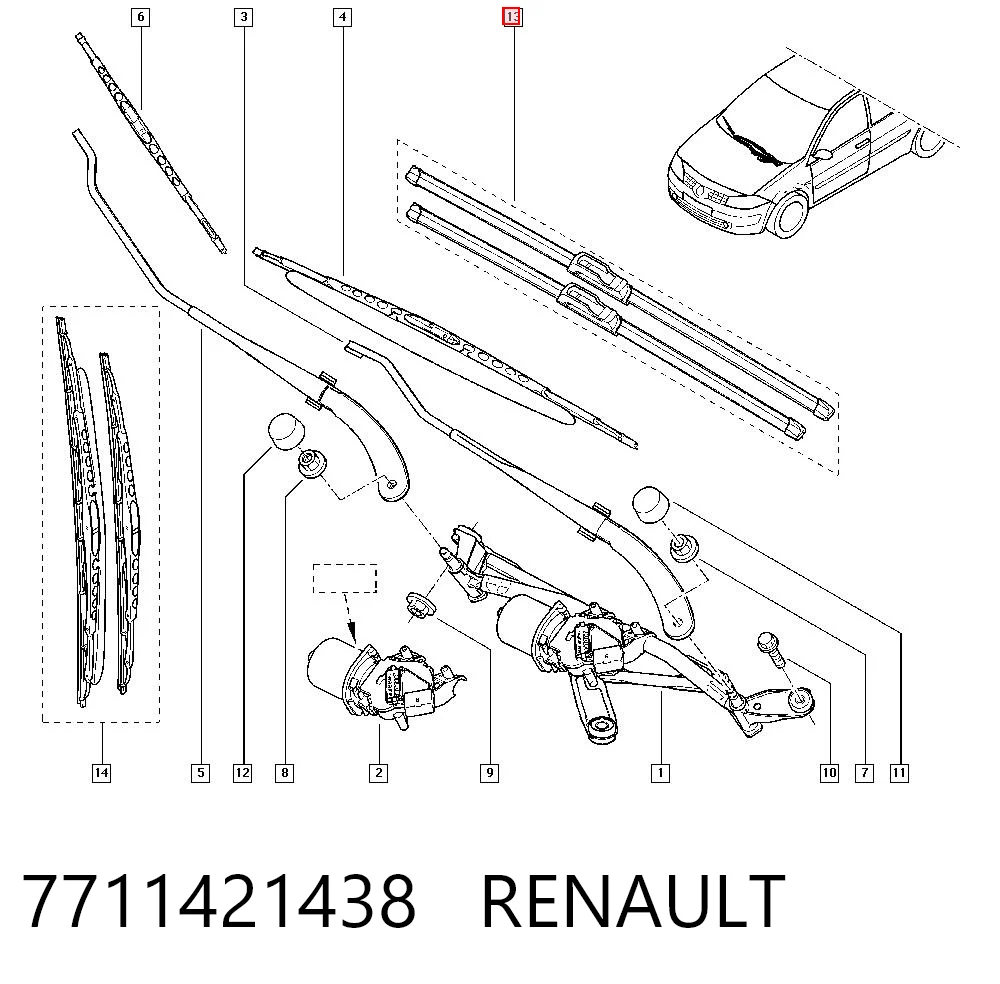 Renault Megane II ön silecek