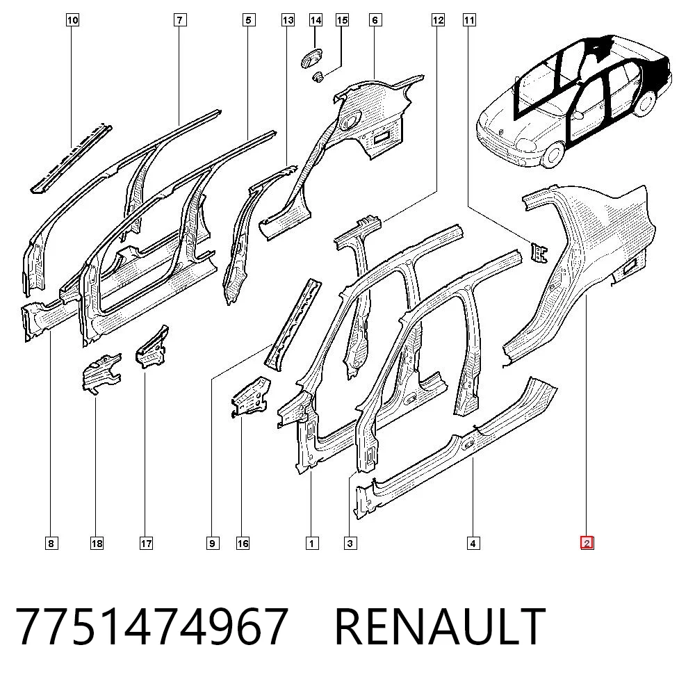 Renault Clio SYMBOL Sol arka çamurluk
