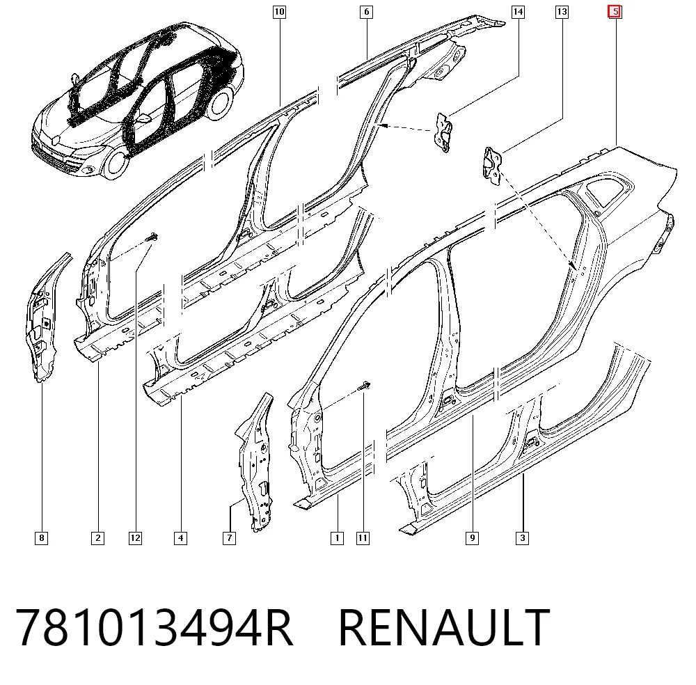 Megane III Sol arka çamurluk