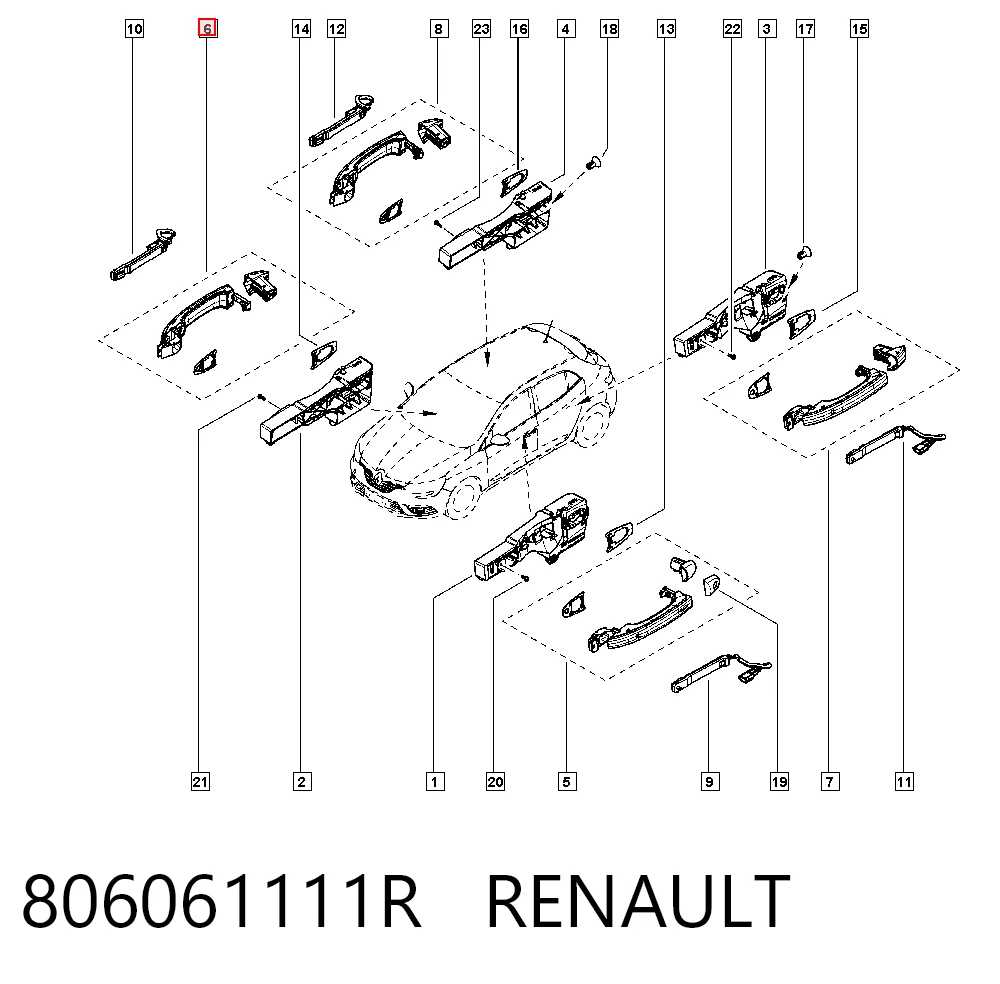 Renault Megane IV Ön sağ dış kapı kolu