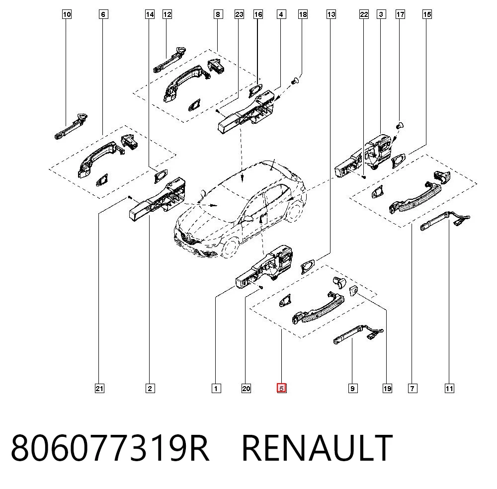 Renault Megane IV Ön sol dış kapı kolu