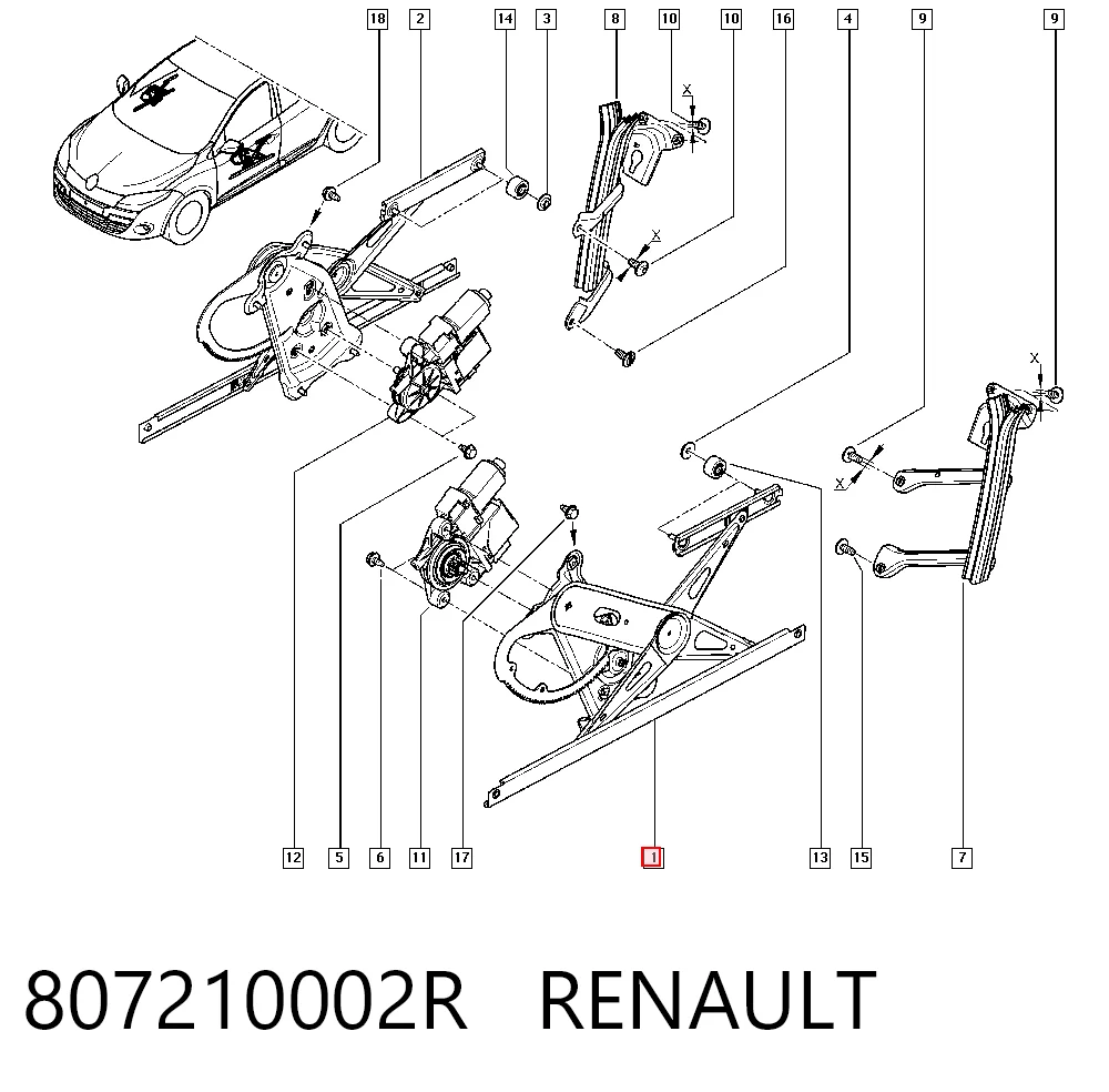 Renault Megane III Sol Ön cam krikosu