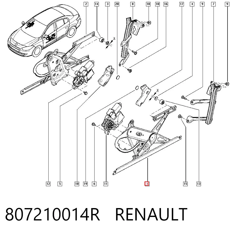 Renault Fluence Sol Ön cam krikosu Türkiye fiyatı