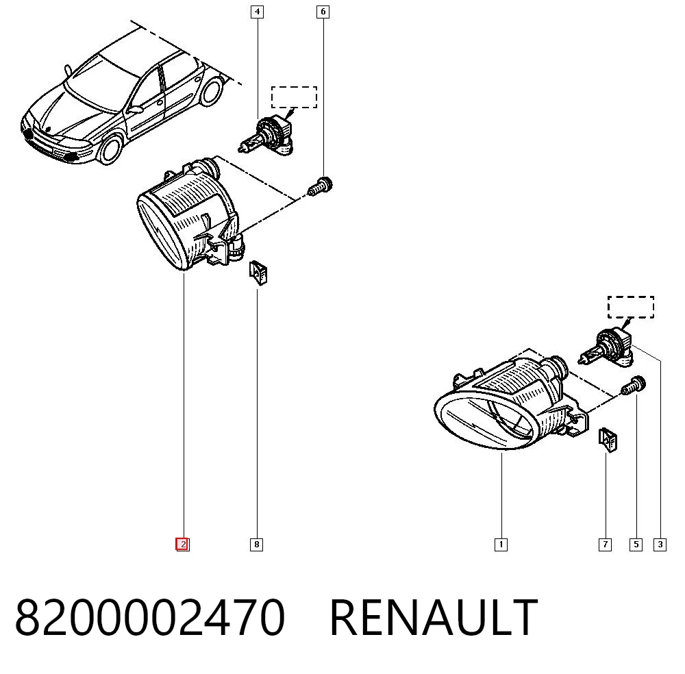 Renault Clio II Sağ sis farı