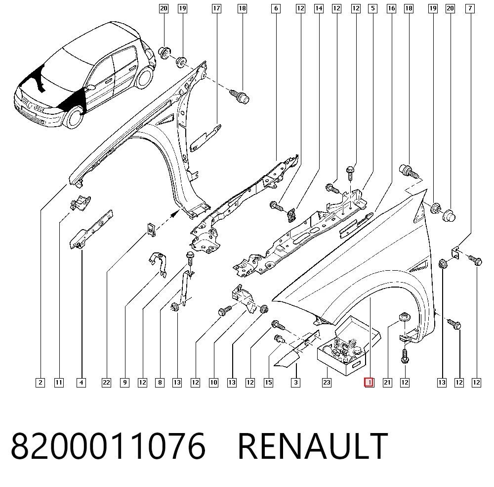 Renault Megane II (2003 - 2012) Sol ön çamurluk satın al