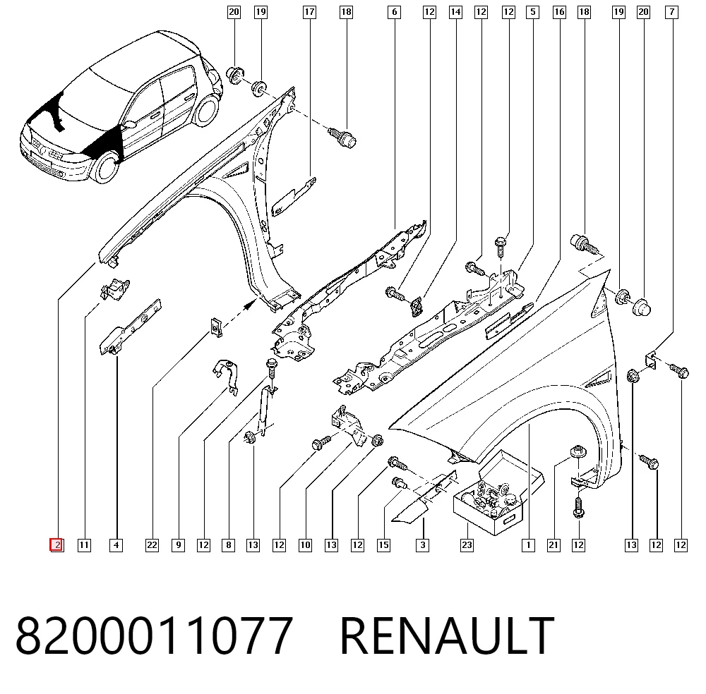 Renault Megane II (2003 - 2012) Sağ ön çamurluk satın al