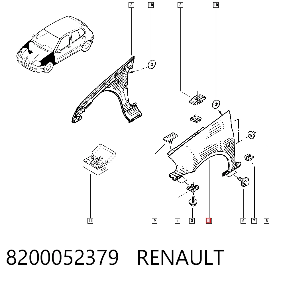 Renault Clio  (1998 - 2008) Sol ön çamurluk fiyatı