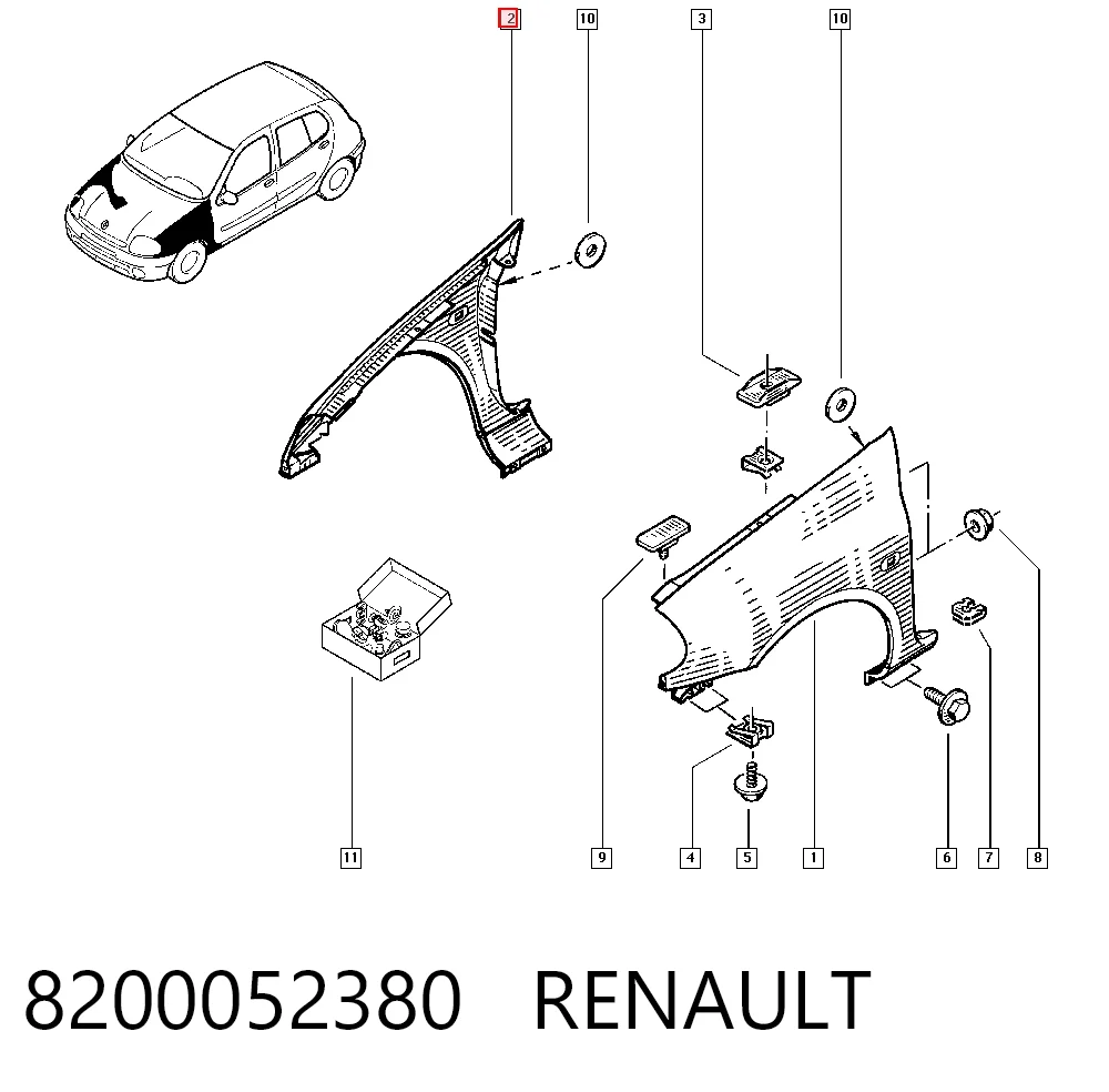 Renault Clio  (1998 - 2008) Sağ ön çamurluk fiyatı