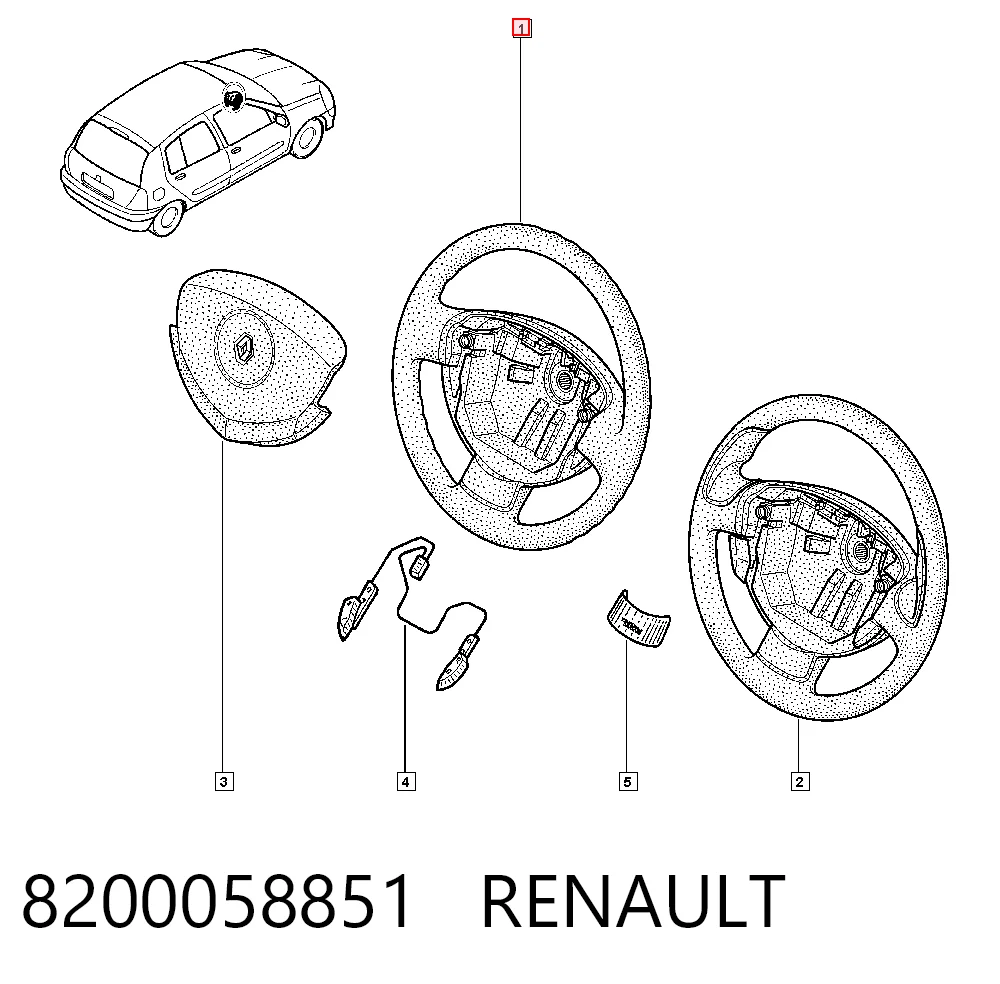 Renault Clio II (1998 - 2010) Direksiyon simidi fiyatı