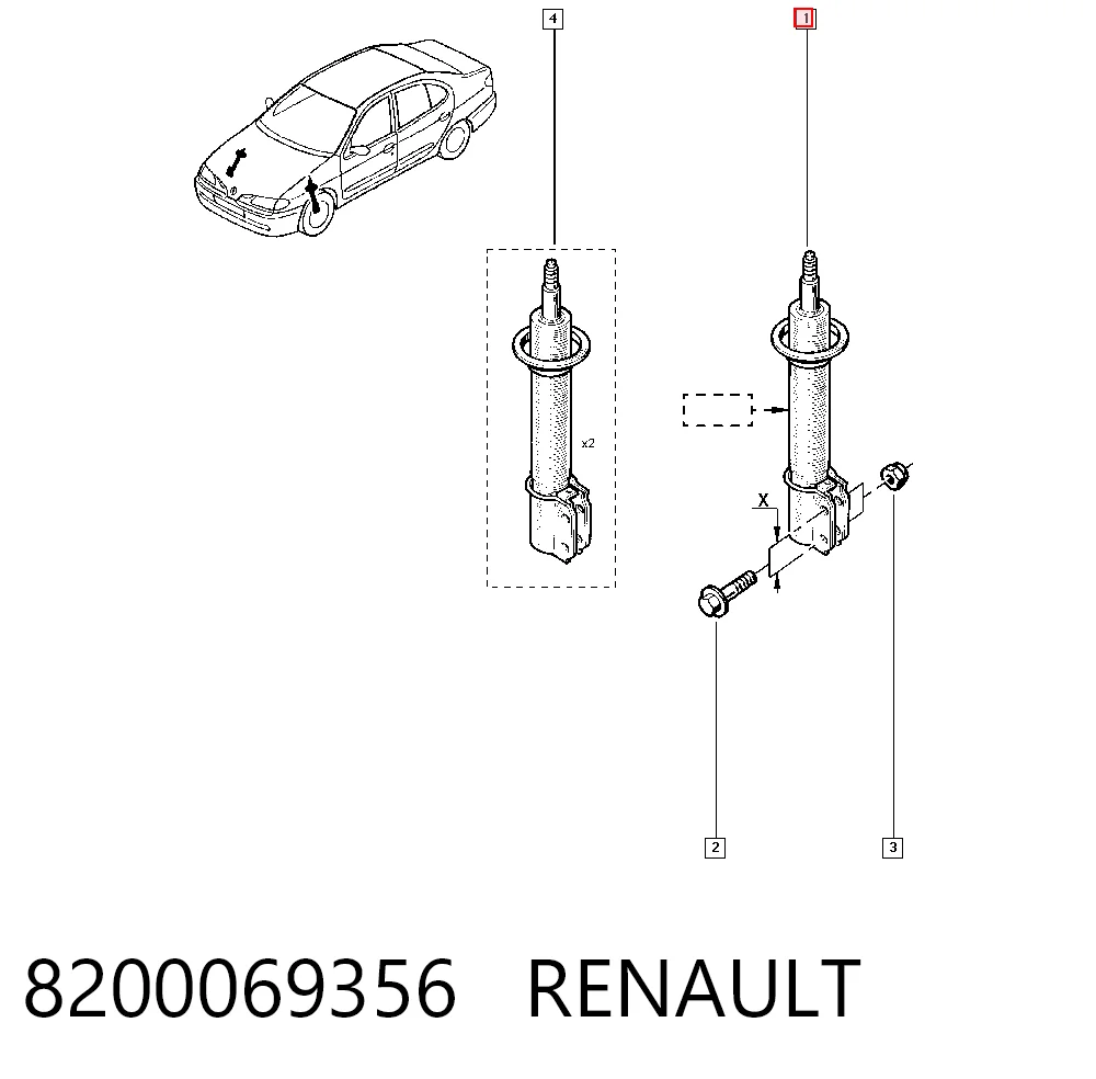 Renault Megane I Ön amortisör
