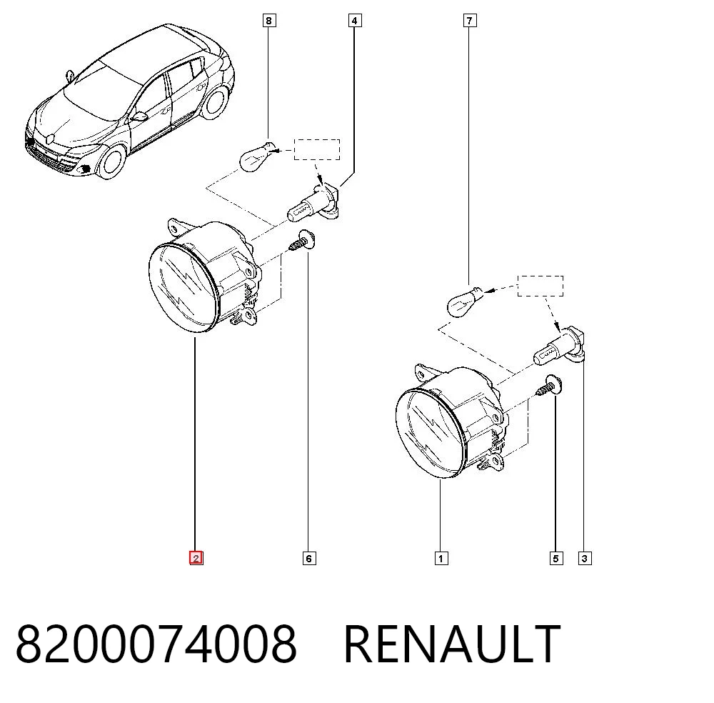 Fluence sedan (L3) (2010 - 2026) Sis farı takımı