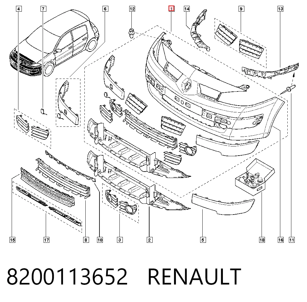 Renault Megane II (2003 - 2012) Ön tampon çıkma