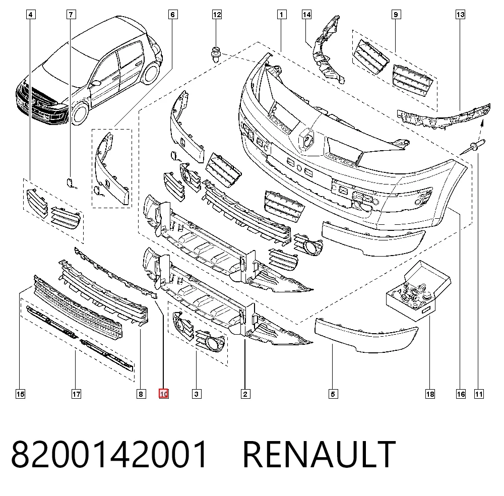 Renault Megane II (2003 - 2012) Ön tampon 