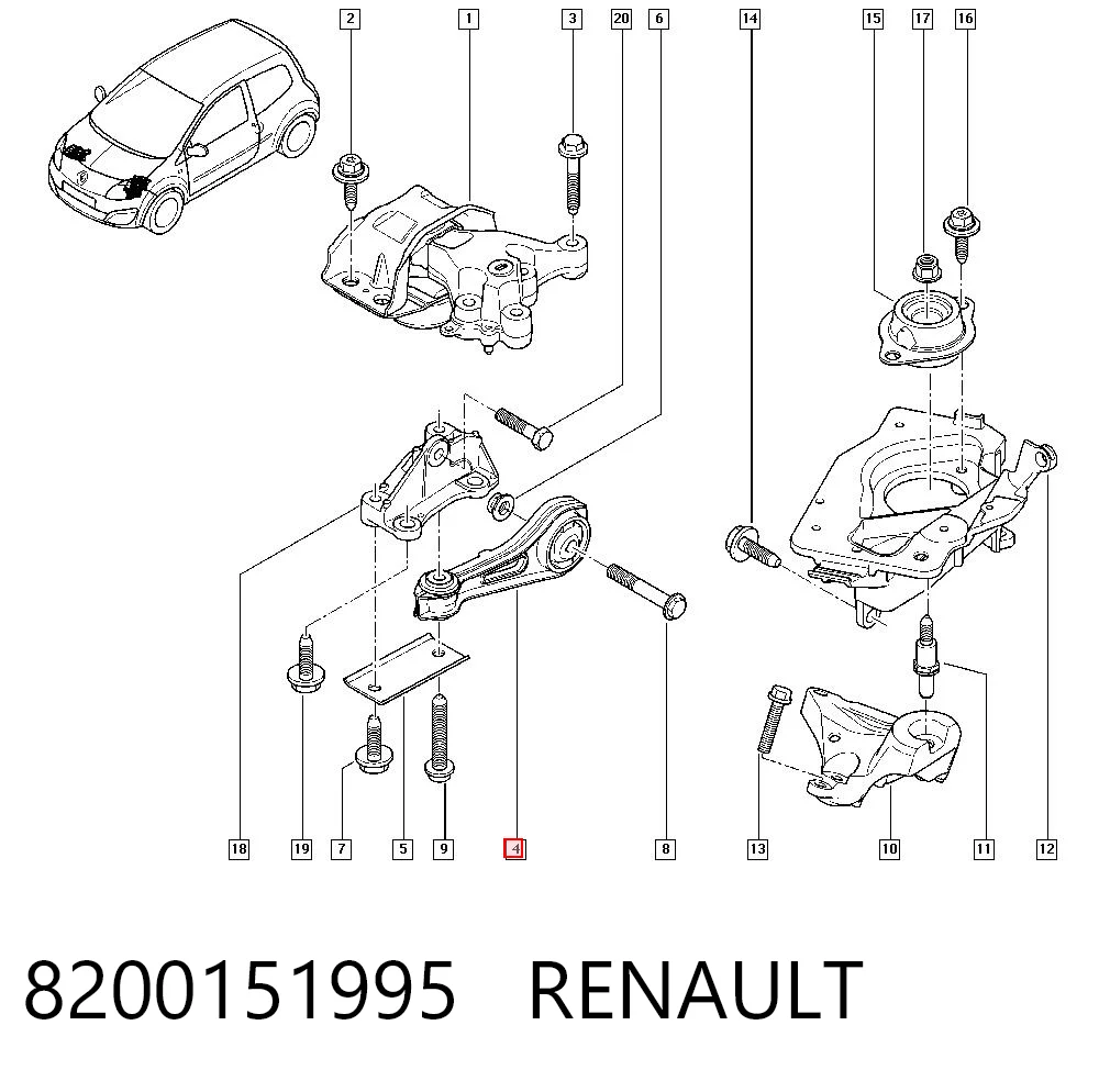 Kangoo I minivan (KC0, KC1) (1998 - 2008) Arka motor kulağı