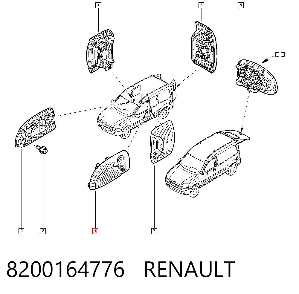 Renault Kangoo  Ön sol dış kapı kolu Türkiye fiyatı