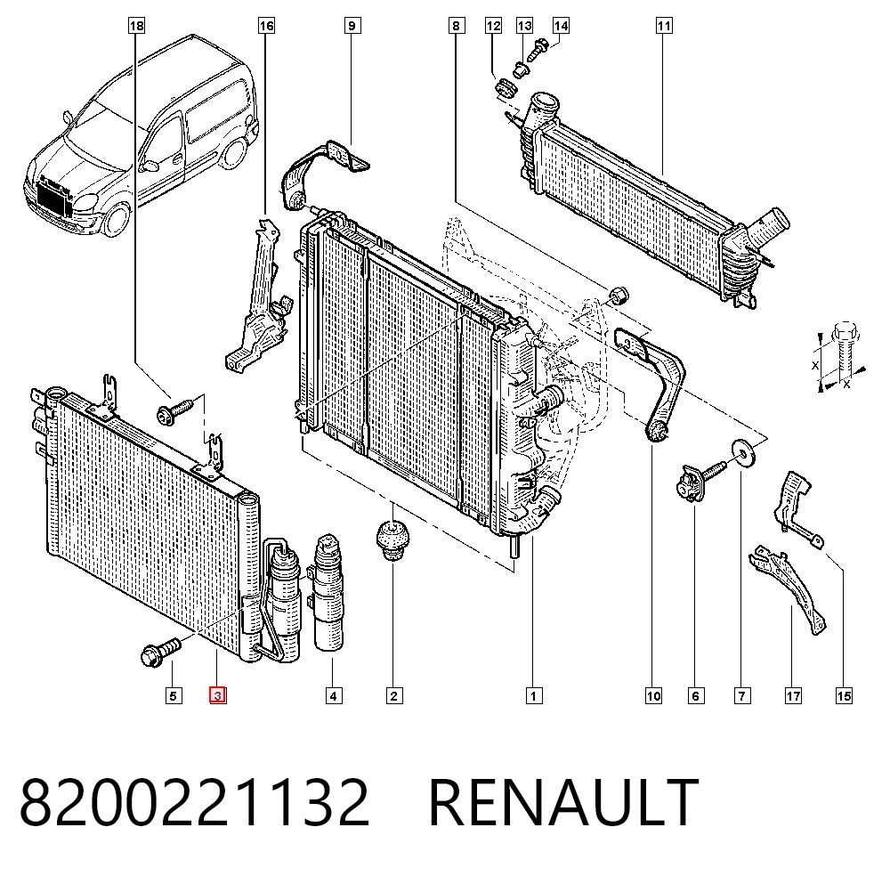 Renault Kangoo I Klima kondenseri Türkiye fiyatı