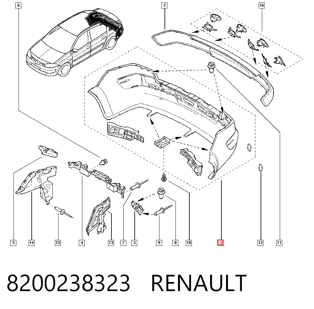 Renault Megane II Arka tampon fiyatları