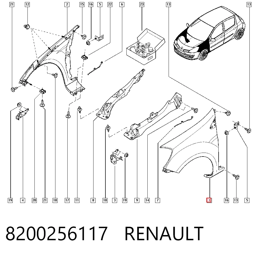 Renault Clio III Sol ön çamurluk fiyatları