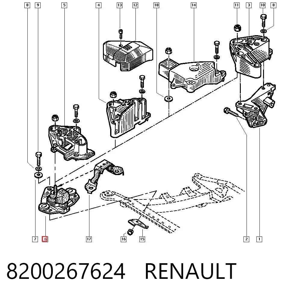 Renault Megane I Sağ Motor Kulağı Türkiye fiyatı
