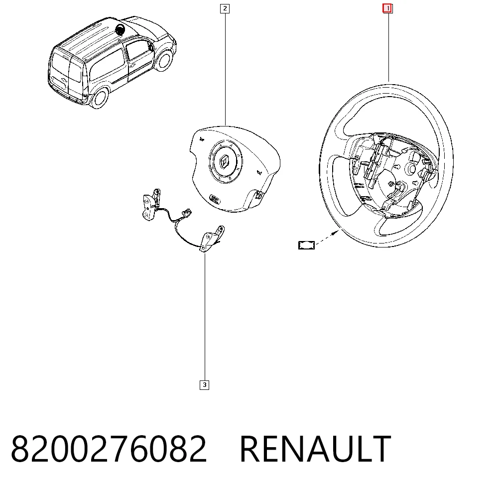 Renault Megane II (2003 - 2012) Direksiyon simidi çıkma