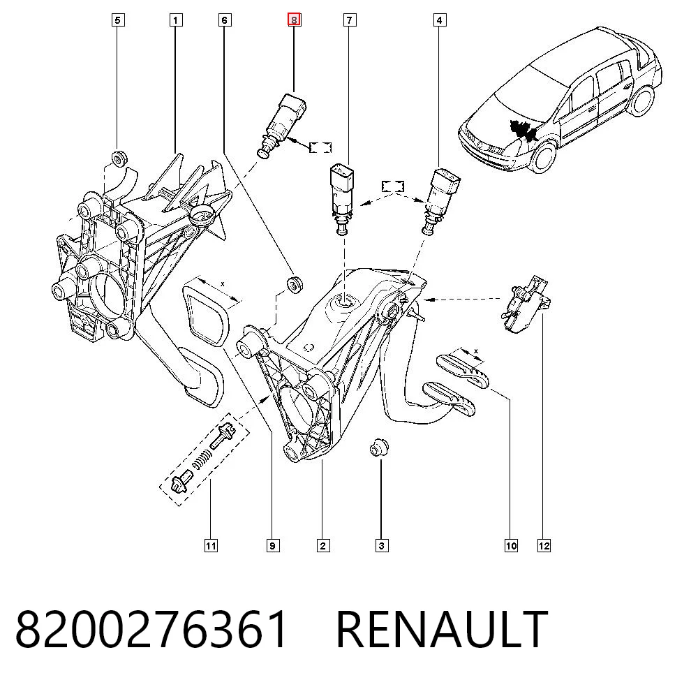 Renault Clio IV Fren Pedal Müşürü Türkiye fiyatı