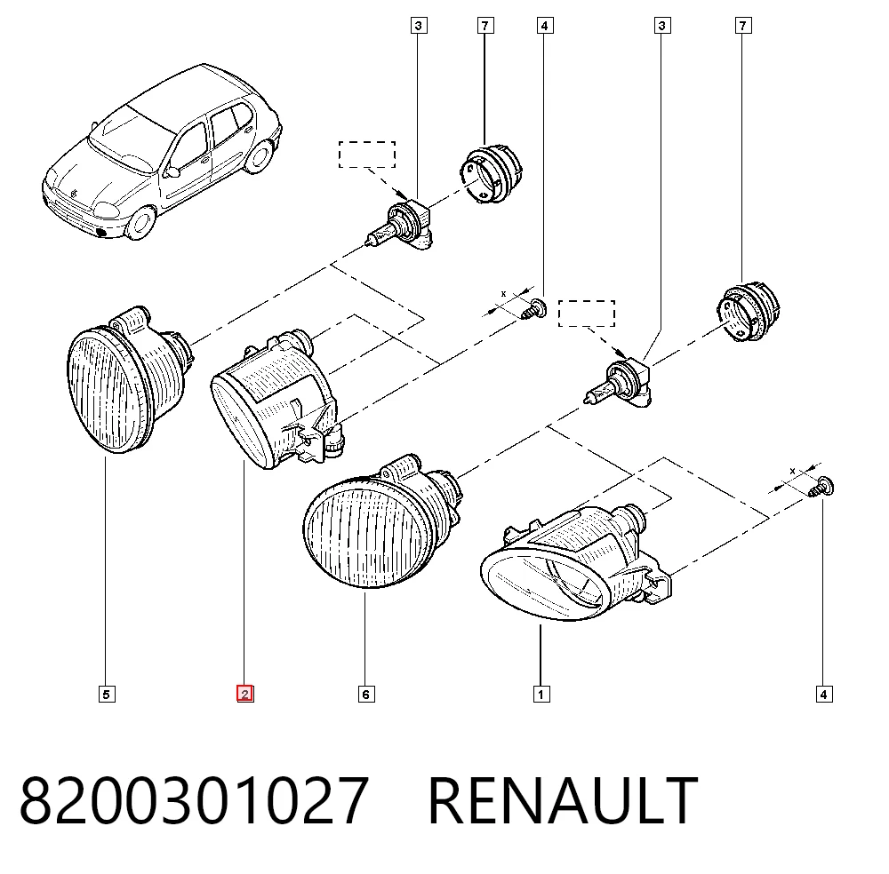 Renault Clio II Sağ sis farı