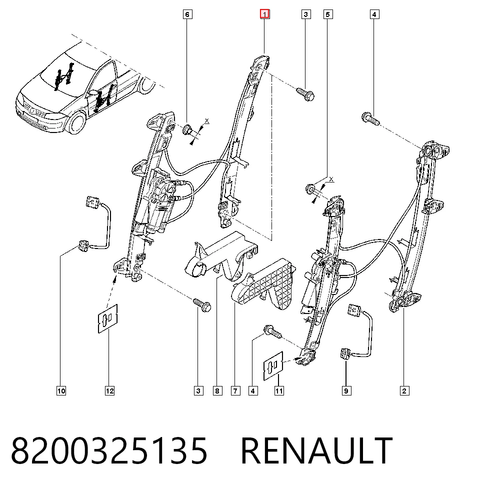 Renault Megane I Sağ Ön cam krikosu