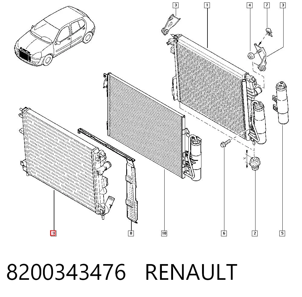 Clio II Motor su radyatörü