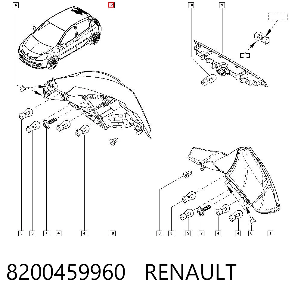 Clio III Sağ stop lambası