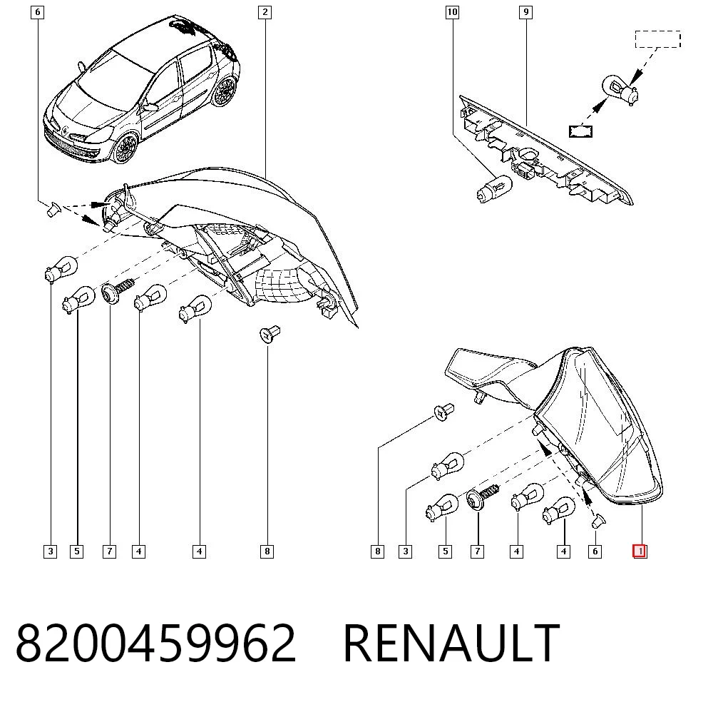 Renault Clio III Sol stop lambası
