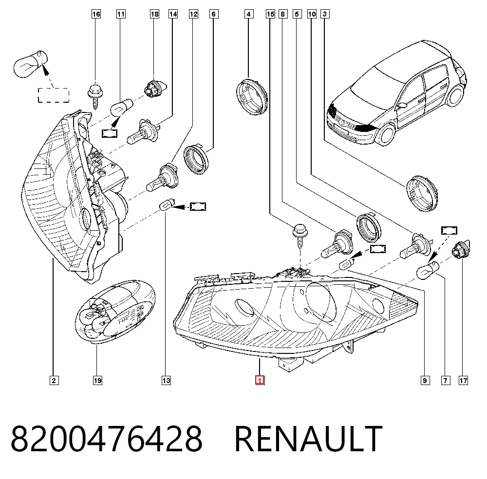 Renault Megane II (2003 - 2012) Sol far 