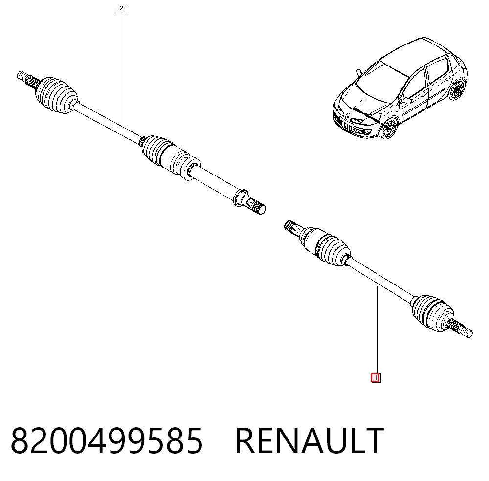Clio SYMBOL sedan (LB0, LB1, LB2) (1998 - 2008) Sol aks