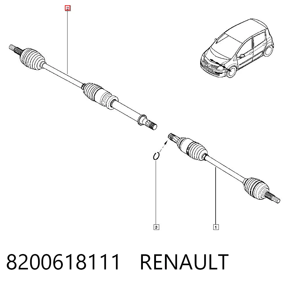 Renault Clio III Sağ aks