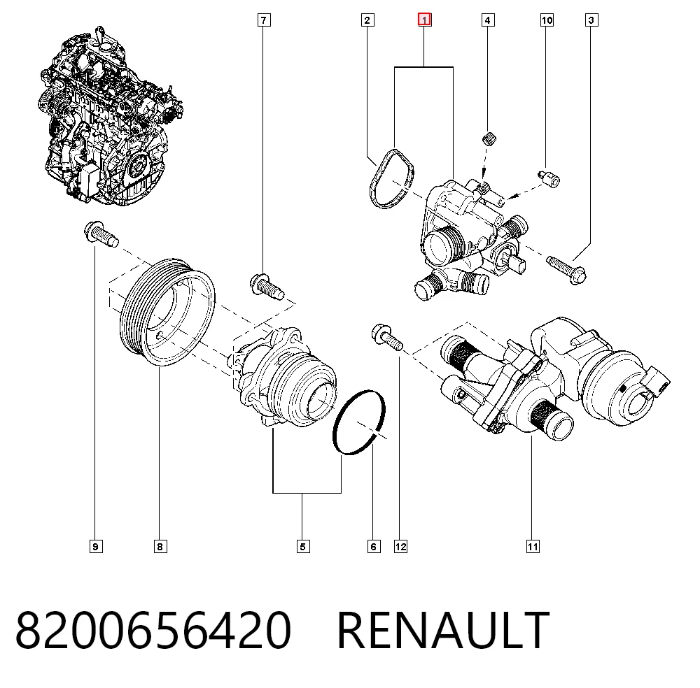 Nissan Qashqai I Termostat yuvası