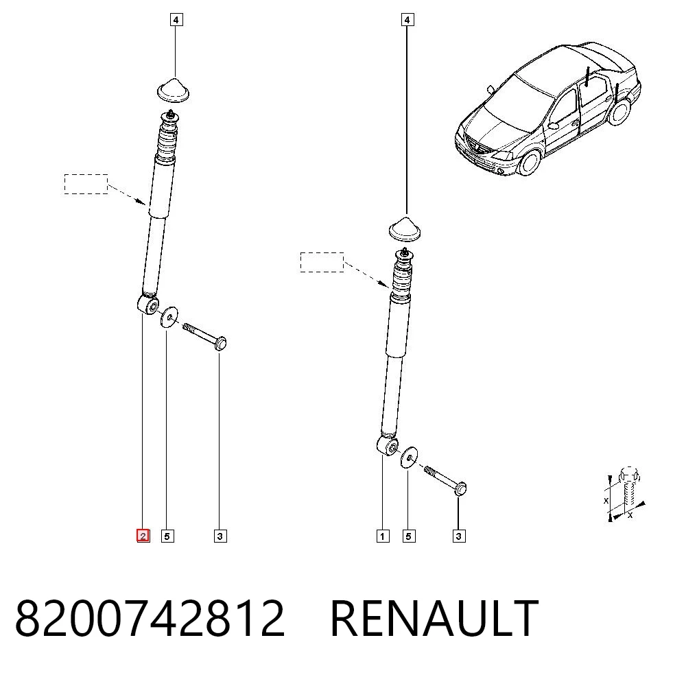Logan I sedan (LS) (2004 - 2012) Arka amortisör