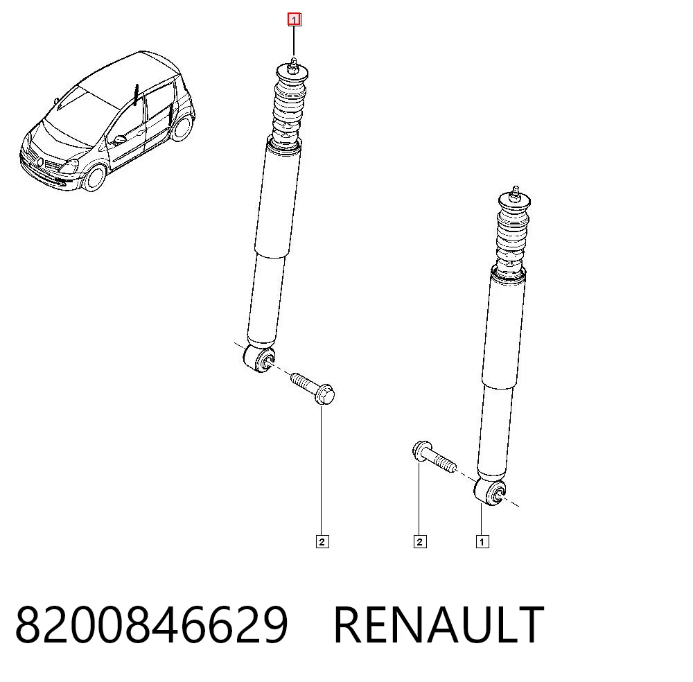 Renault Clio III Arka amortisör