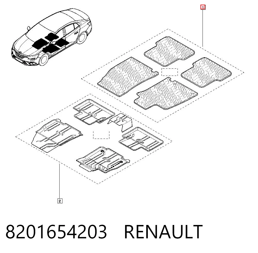 Renault Megane IV (2016 - 2026) Ön ve arka paspaslar, takım fiyatı