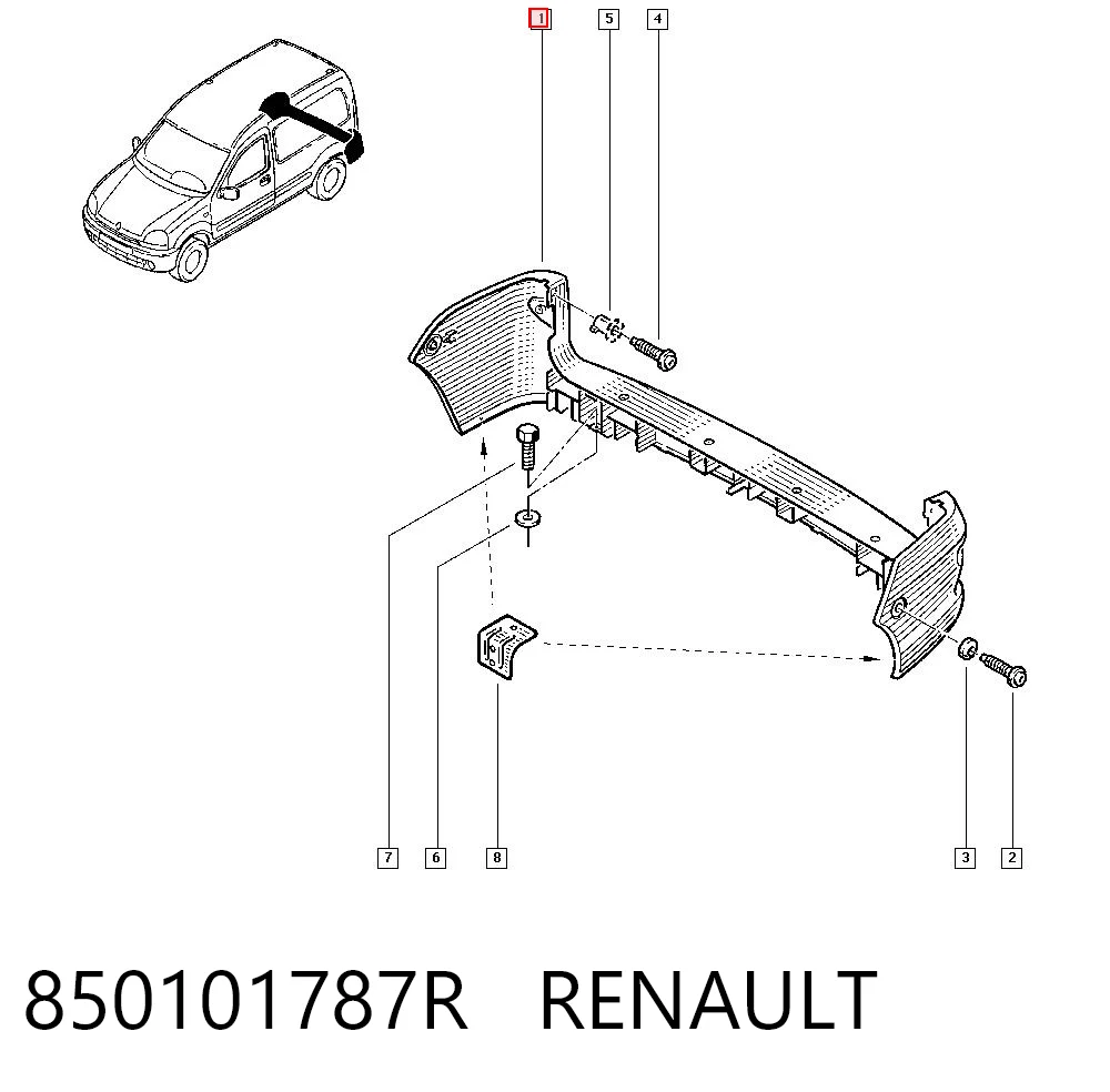 Renault Kangoo  (1998 - 2008) Arka tampon 
