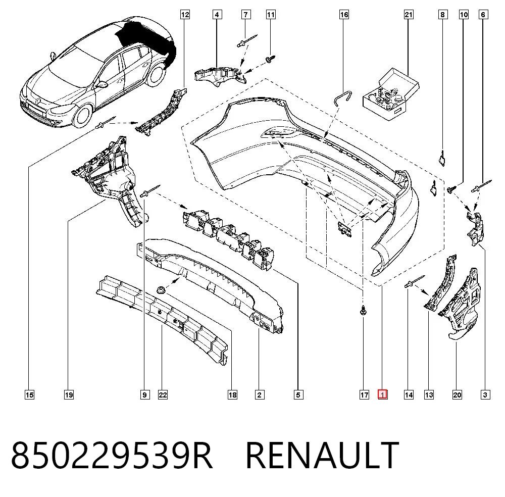 Renault Fluence Arka tampon Türkiye fiyatı