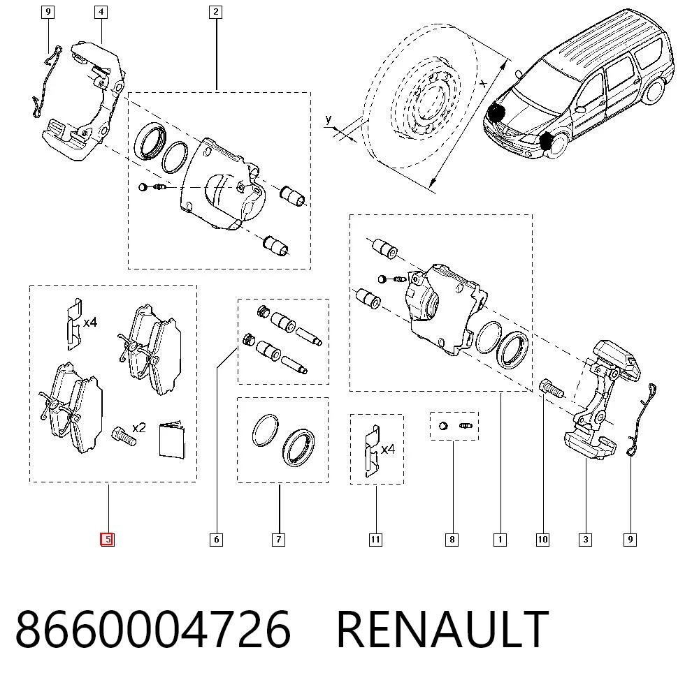 Duster off-road vehicle (HS) (2010 - 2018) Fren balatası